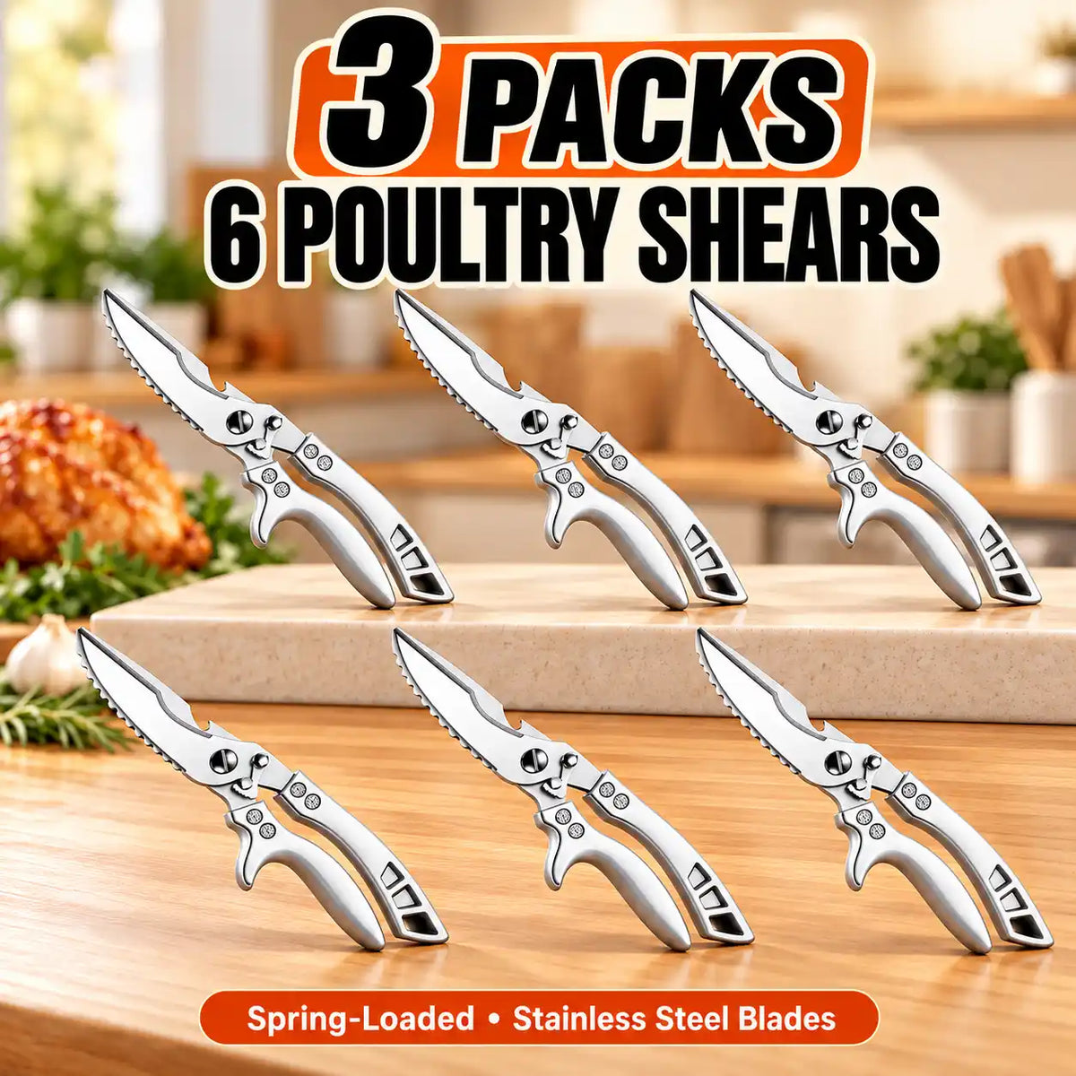 KORAKIO®✂️🍗 Spring-Loaded Poultry Shears with Stainless Steel Blades