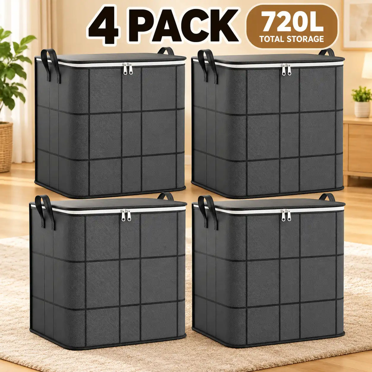 KORAKIO® 📦🏠Extra-Large Foldable Storage Bag with Reinforced Handles