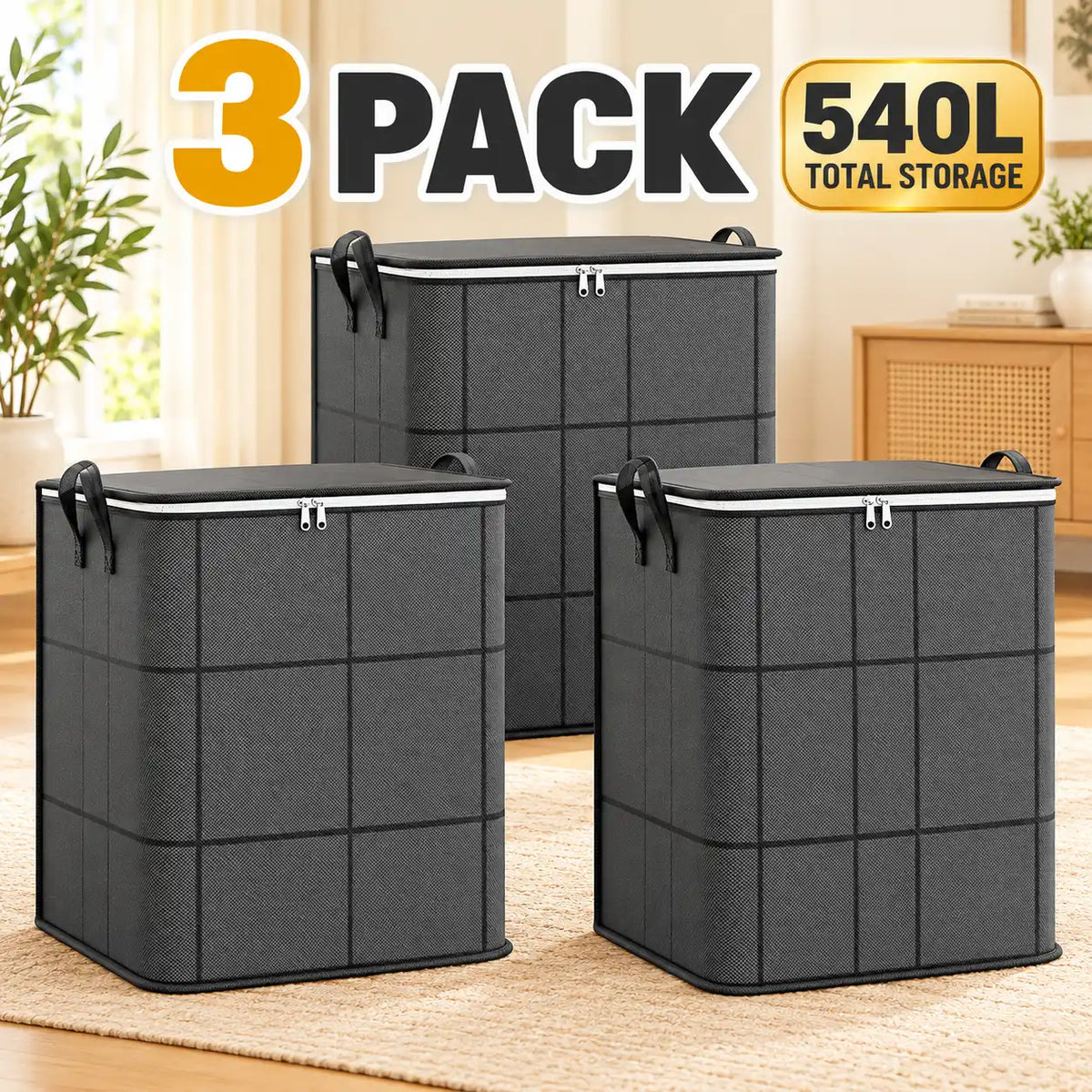 🆙 Extra-Large Foldable Storage Bag with Reinforced Handles
