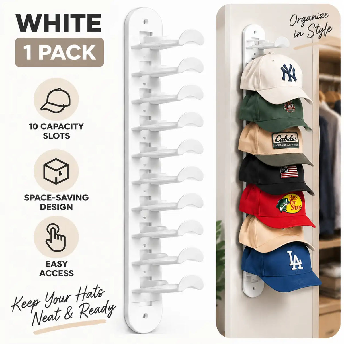 🆙 Wall Mounted Hat Organizer