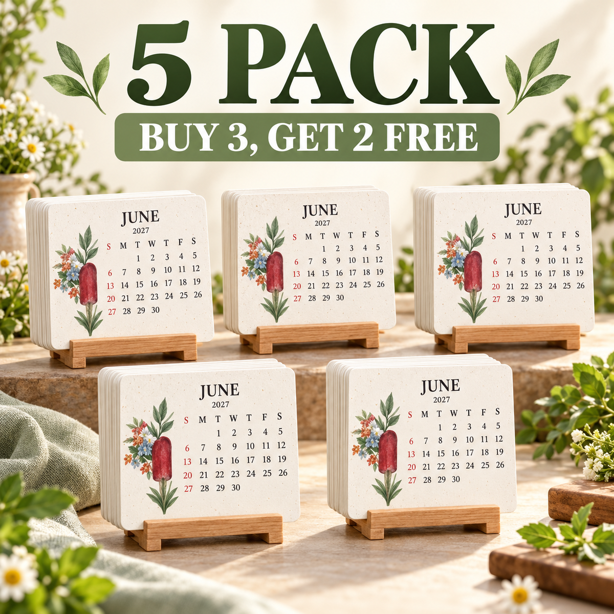 KORAKIO® 🌱🗓️ Eco-Friendly Plantable “Growing Joy” Seed Calendar 2027