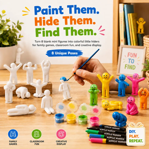 korakio®🎨Paint Your Own Mini Hiders for DIY Fun, Hide-and-Seek Games & Cute Displays