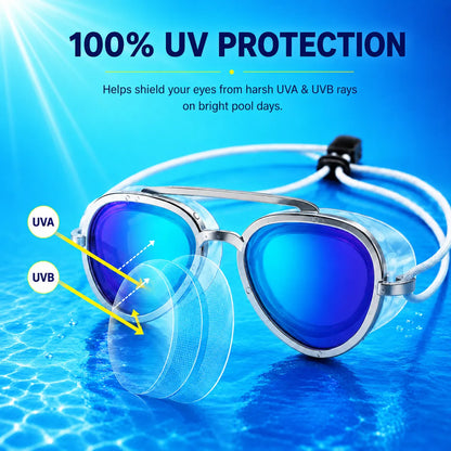 korakio® Retro Premium Swim Goggles – Clear Vision Underwater