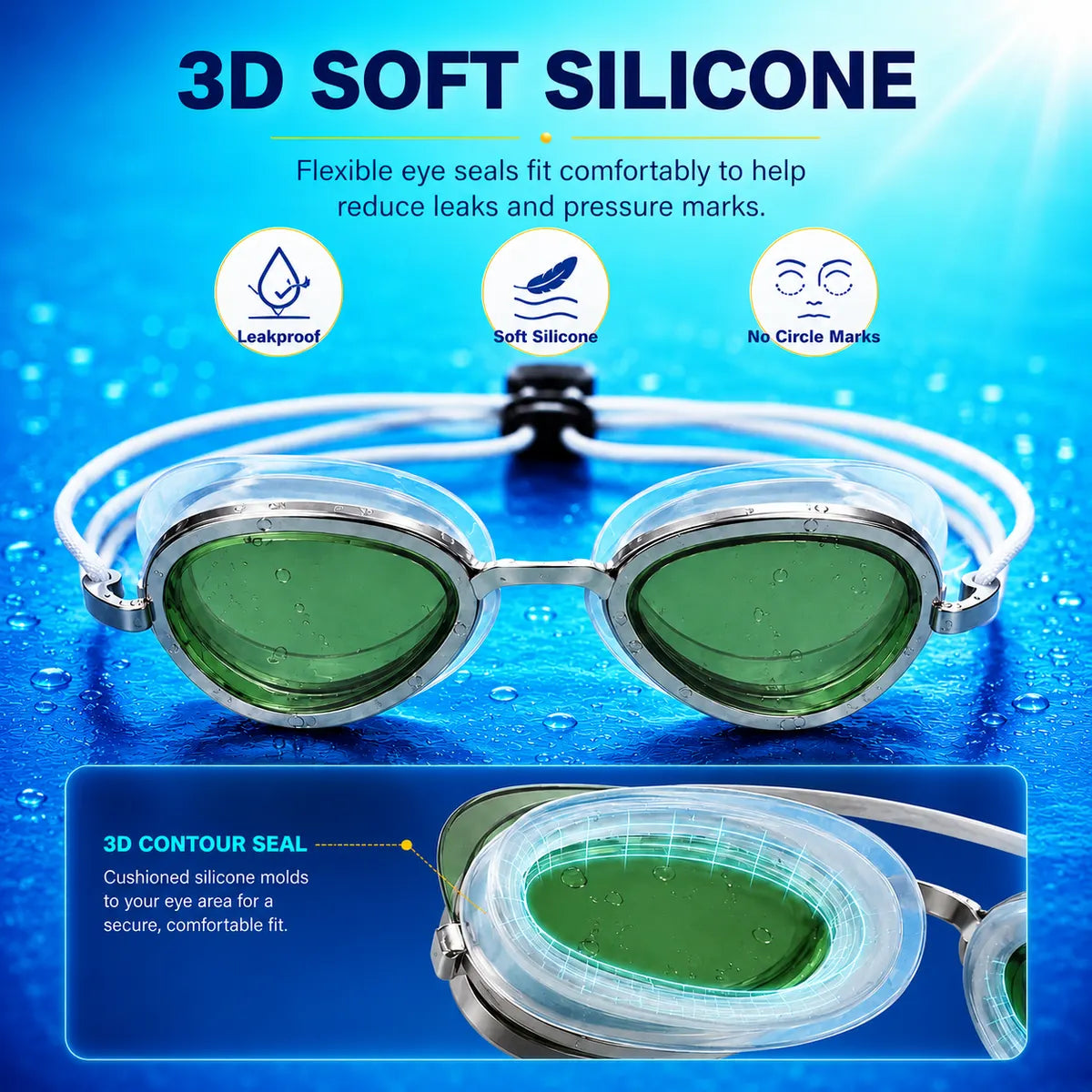 korakio® Retro Premium Swim Goggles – Clear Vision Underwater