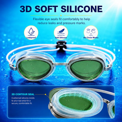 korakio® Retro Premium Swim Goggles – Clear Vision Underwater