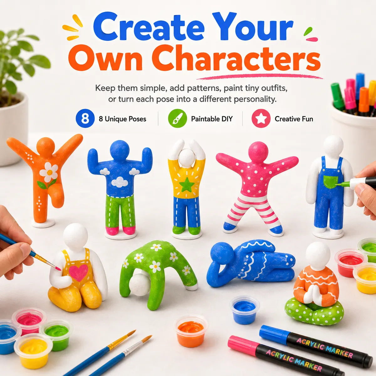 korakio®🎨Paint Your Own Mini Hiders for DIY Fun, Hide-and-Seek Games & Cute Displays
