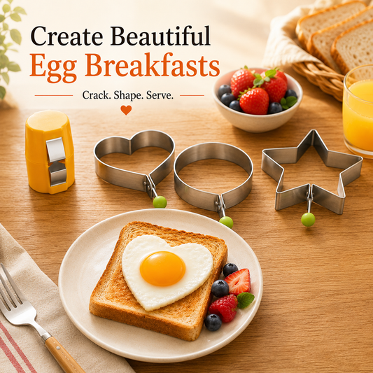 KORAKIO® 🍳 Egg Breakfast Creator Kit — Crack, Shape & Serve In Seconds