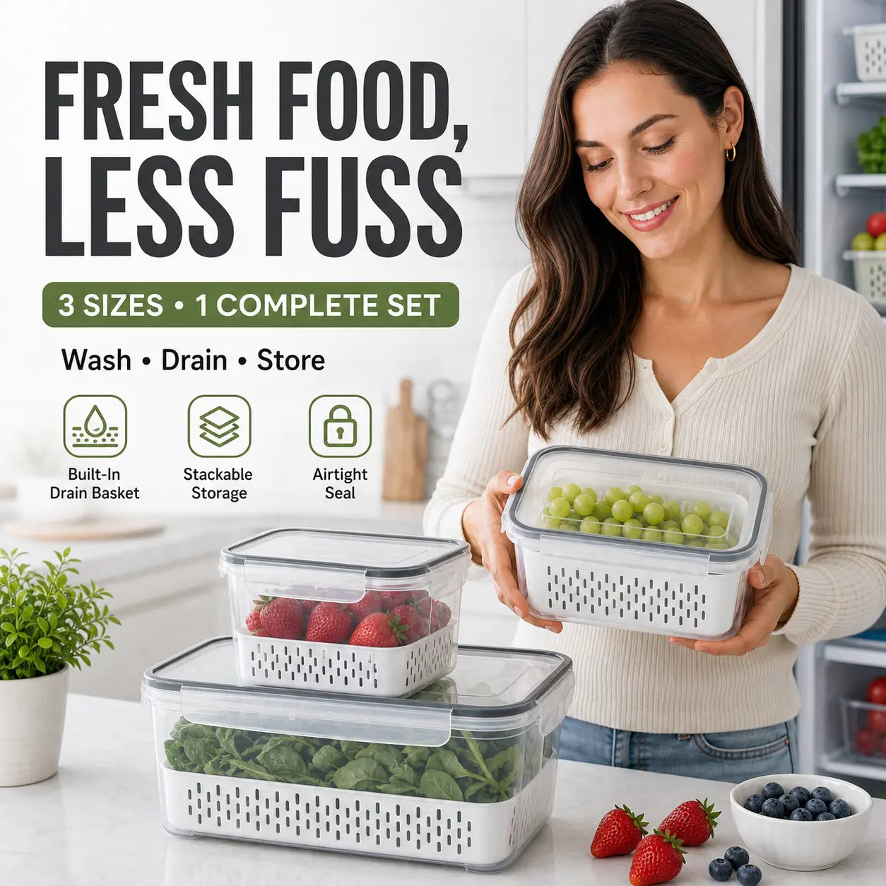 🥬🔒 FreshLock Produce Keeper Set