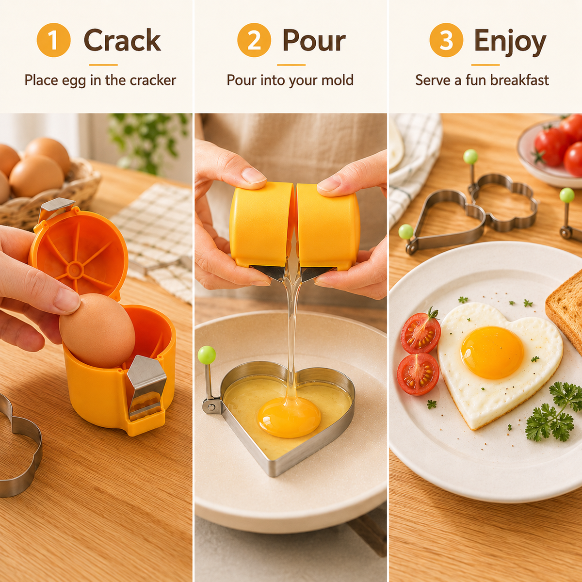 🍳 Egg Breakfast Creator Kit — Crack, Shape & Serve In Seconds