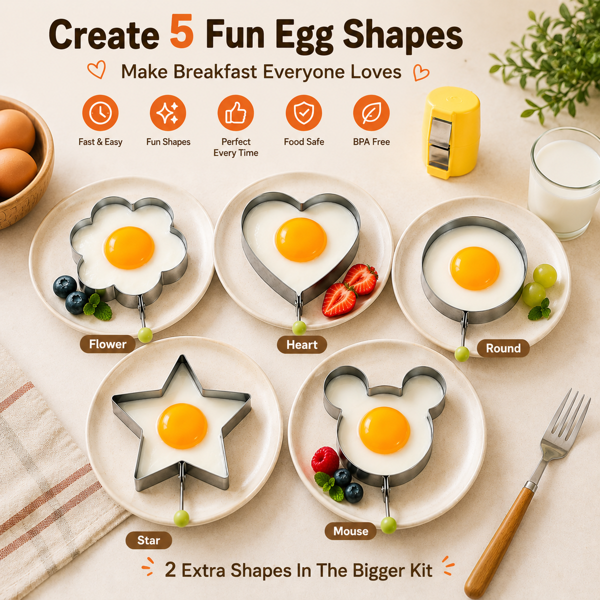 🍳 Egg Breakfast Creator Kit — Crack, Shape & Serve In Seconds