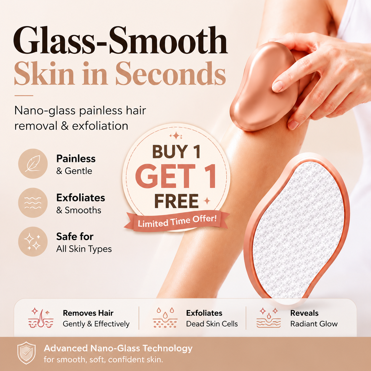 Buy 1 Get 1 Free🎁 – korakio® Nano-Glass Hair Removal Tool