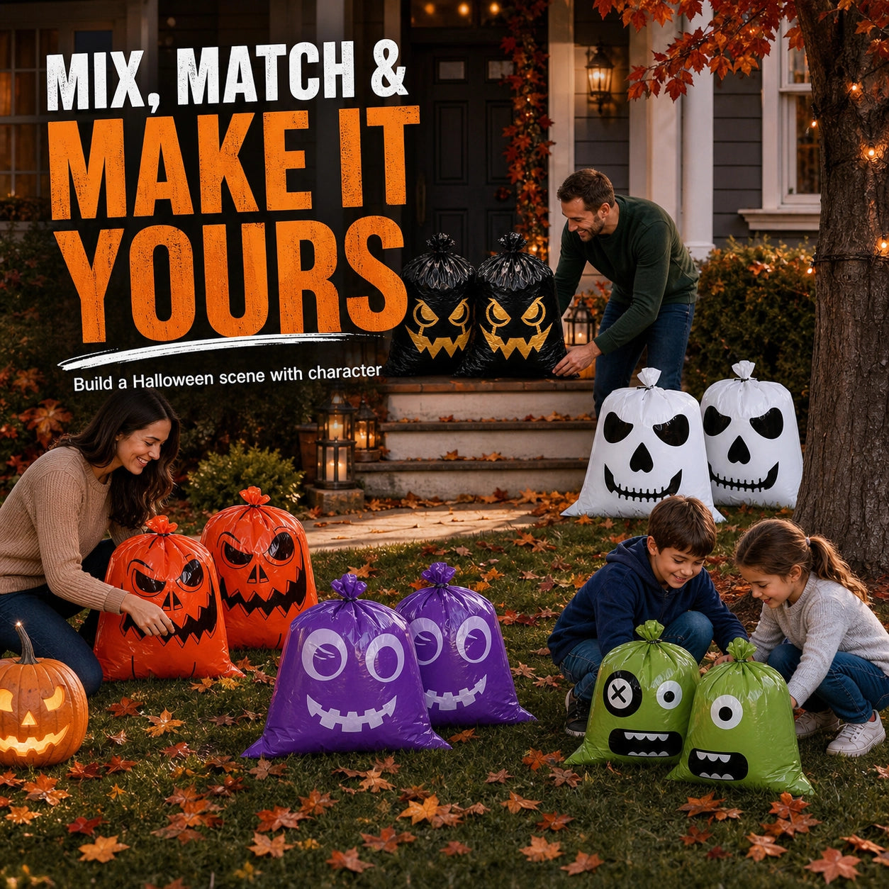 KORAKIO® 🎃🔥 Halloween Yard Crew Decorative Leaf Bags