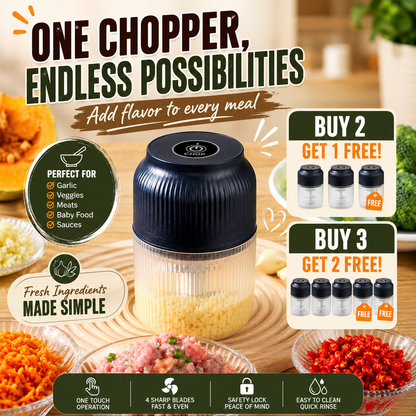 korakio®Powerful Electric Food Chopper – One-Touch Mini Kitchen Blender