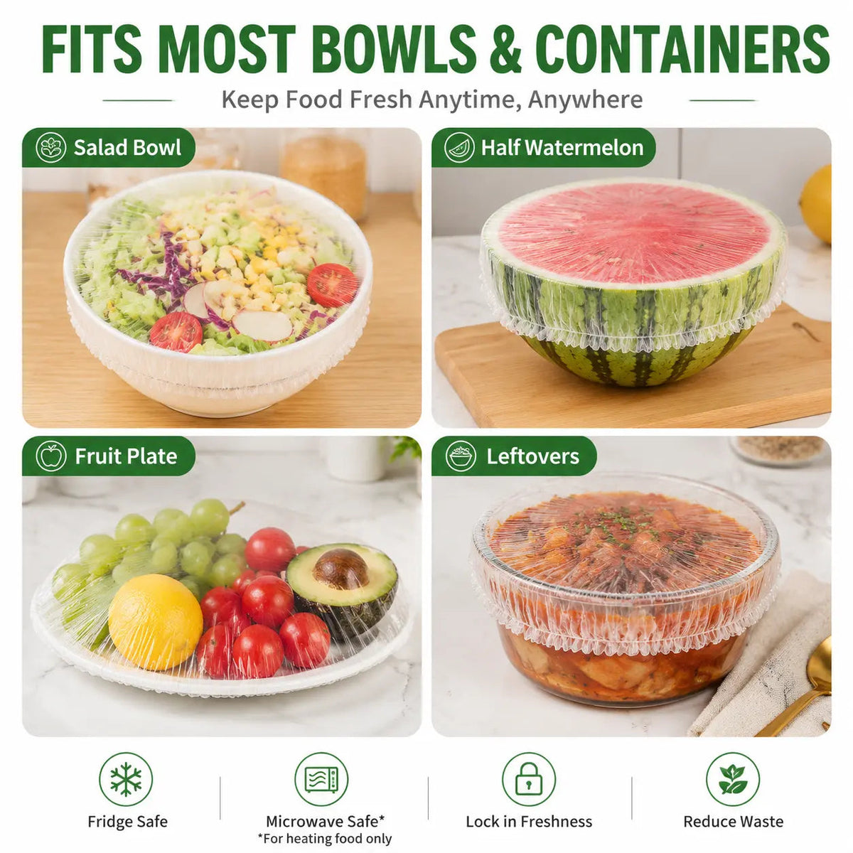 KORAKIO® 🔥 100PCS Disposable Stretch Food Covers for Bowls & Plates
