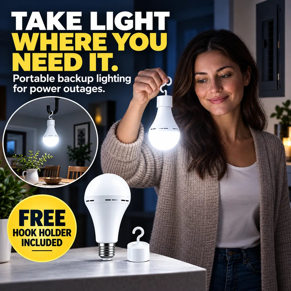 🆙Portable Rechargeable LED Bulb