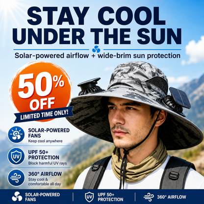 korakio®☀️ Solar-Powered Cooling Sun Hat with Built-In Fans