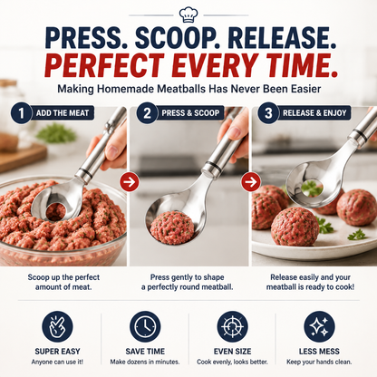🍝 Meatball Maker Set – Perfect, Even Meatballs Without the Mess