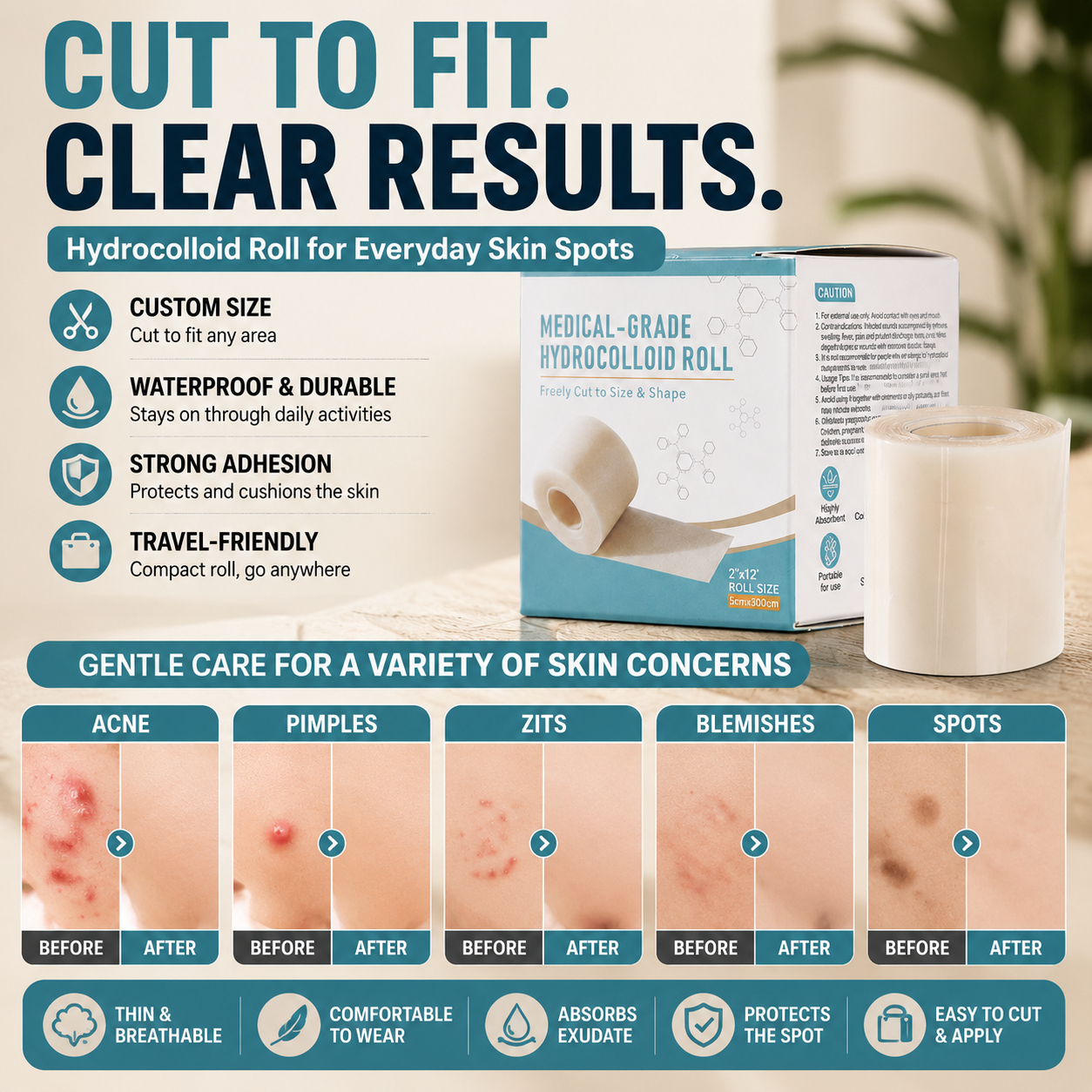 korakio® 🩹 HydroFlex Hydrocolloid Roll