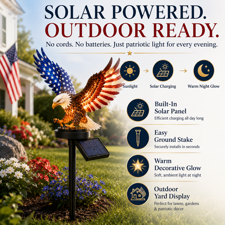 korakio® 🦅Solar Eagle Garden Light – The Patriotic Outdoor Decoration Every American Home Needs