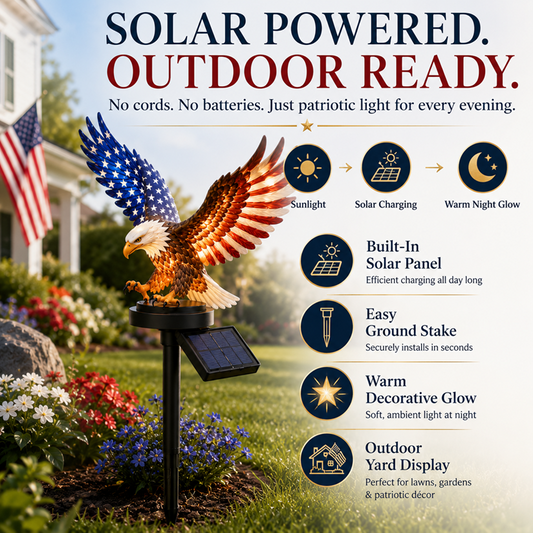 korakio® 🦅Solar Eagle Garden Light – The Patriotic Outdoor Decoration Every American Home Needs