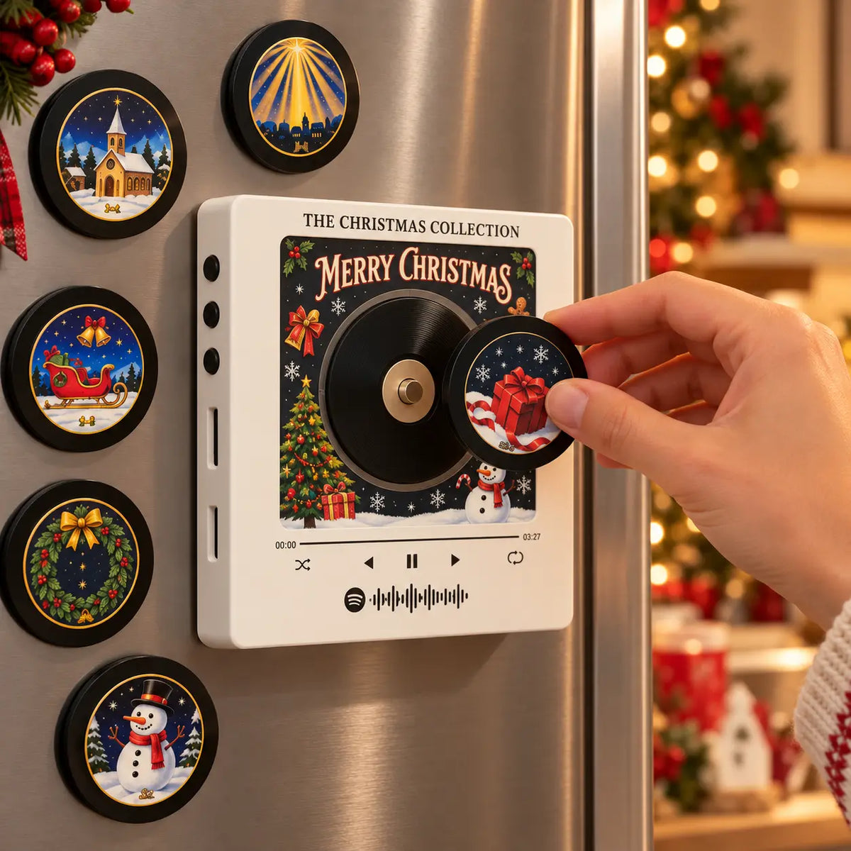 🆙 Magnetic Christmas Music Player with 9 Interchangeable Music Discs