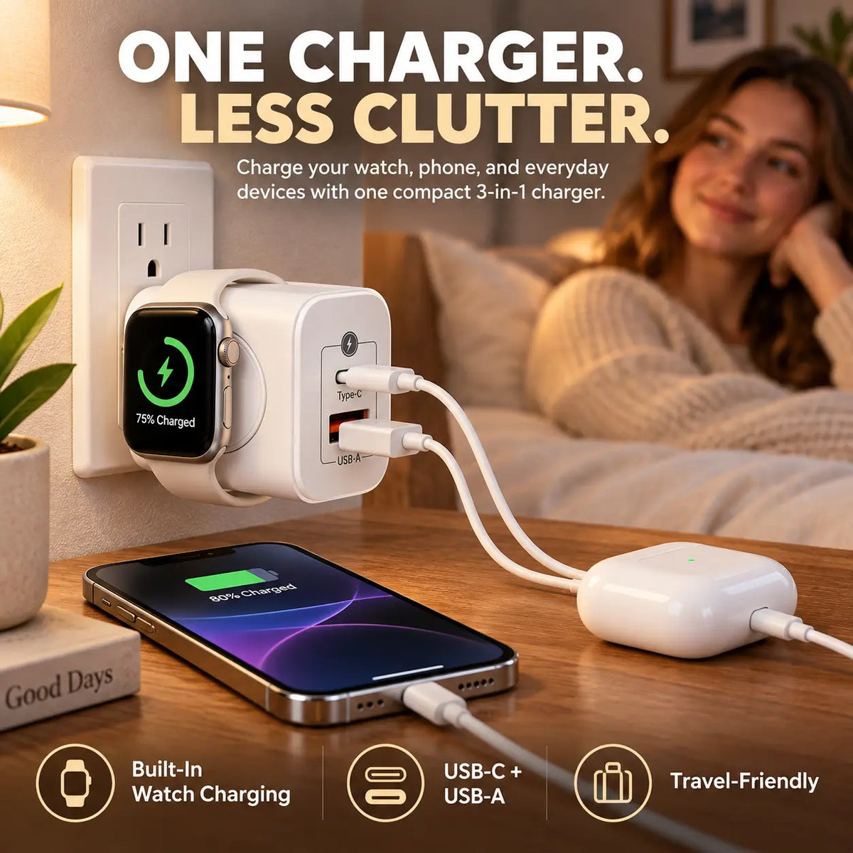 KORAKIO®⌚⚡3-in-1 Apple Watch Wall Charger Cube