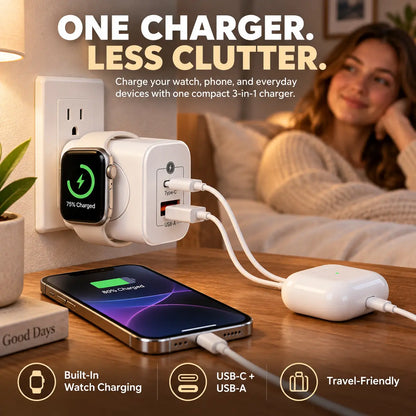 KORAKIO®⌚⚡3-in-1 Apple Watch Wall Charger Cube