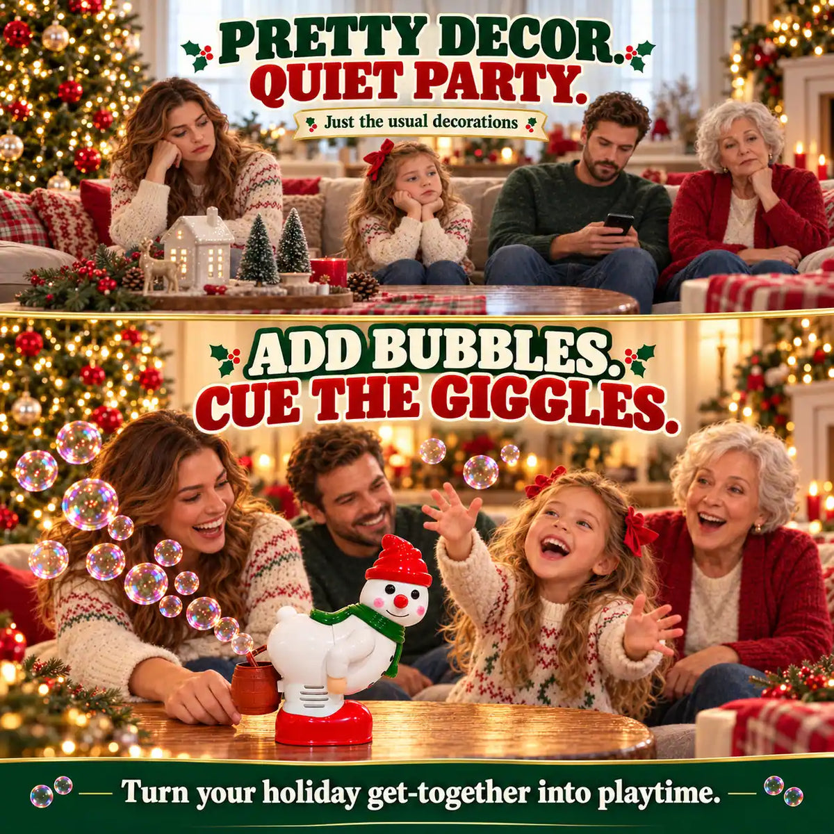 🆙Cheeky Santa & Snowman Bubble Blowers
