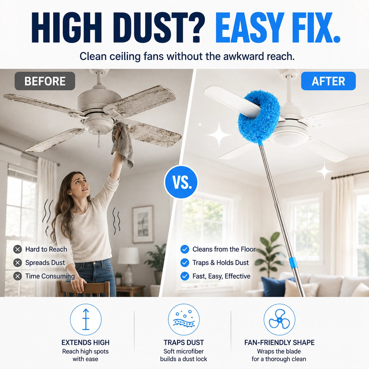 korakio® 🧹↕️ Extendable Microfiber Duster