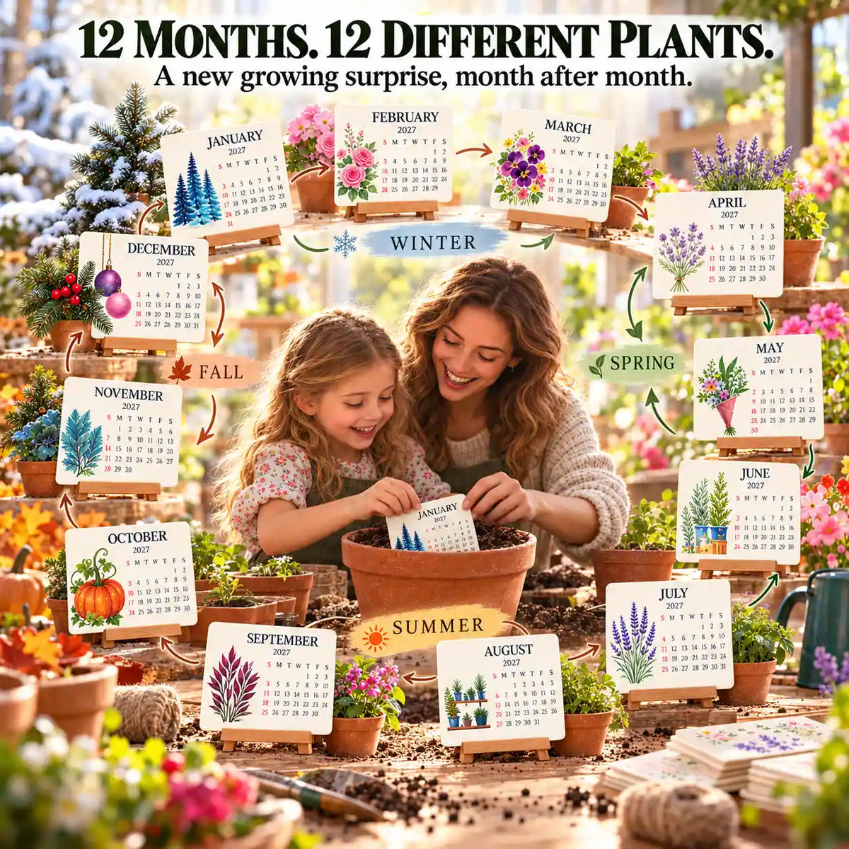 KORAKIO® 🌱🗓️ Eco-Friendly Plantable “Growing Joy” Seed Calendar 2027