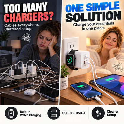 KORAKIO®⌚⚡3-in-1 Apple Watch Wall Charger Cube