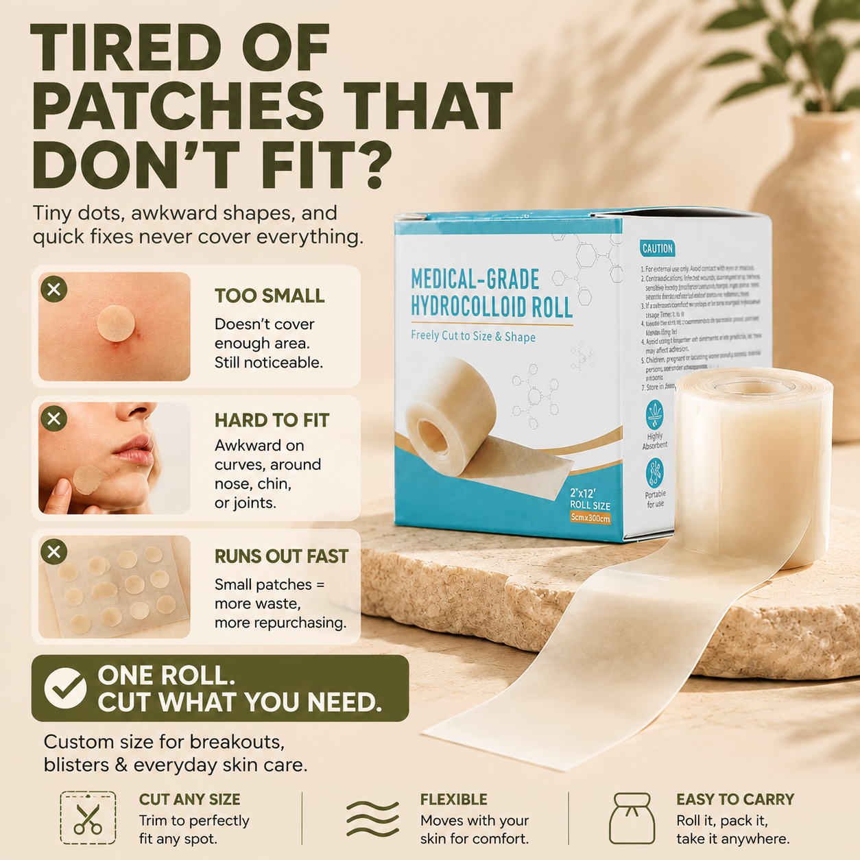korakio® 🩹 HydroFlex Hydrocolloid Roll