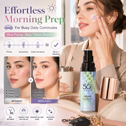 korakio®✨3-in-1 Color-Correcting SPF 50 Primer – Hydrating, Oil-Control & Tone-Perfecting Makeup Base