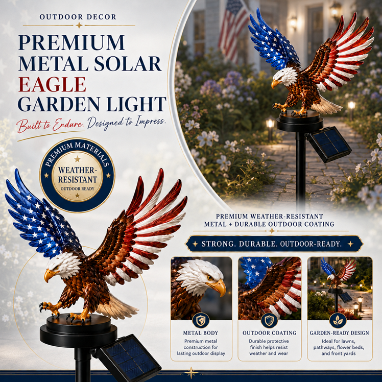 korakio® 🦅Solar Eagle Garden Light – The Patriotic Outdoor Decoration Every American Home Needs