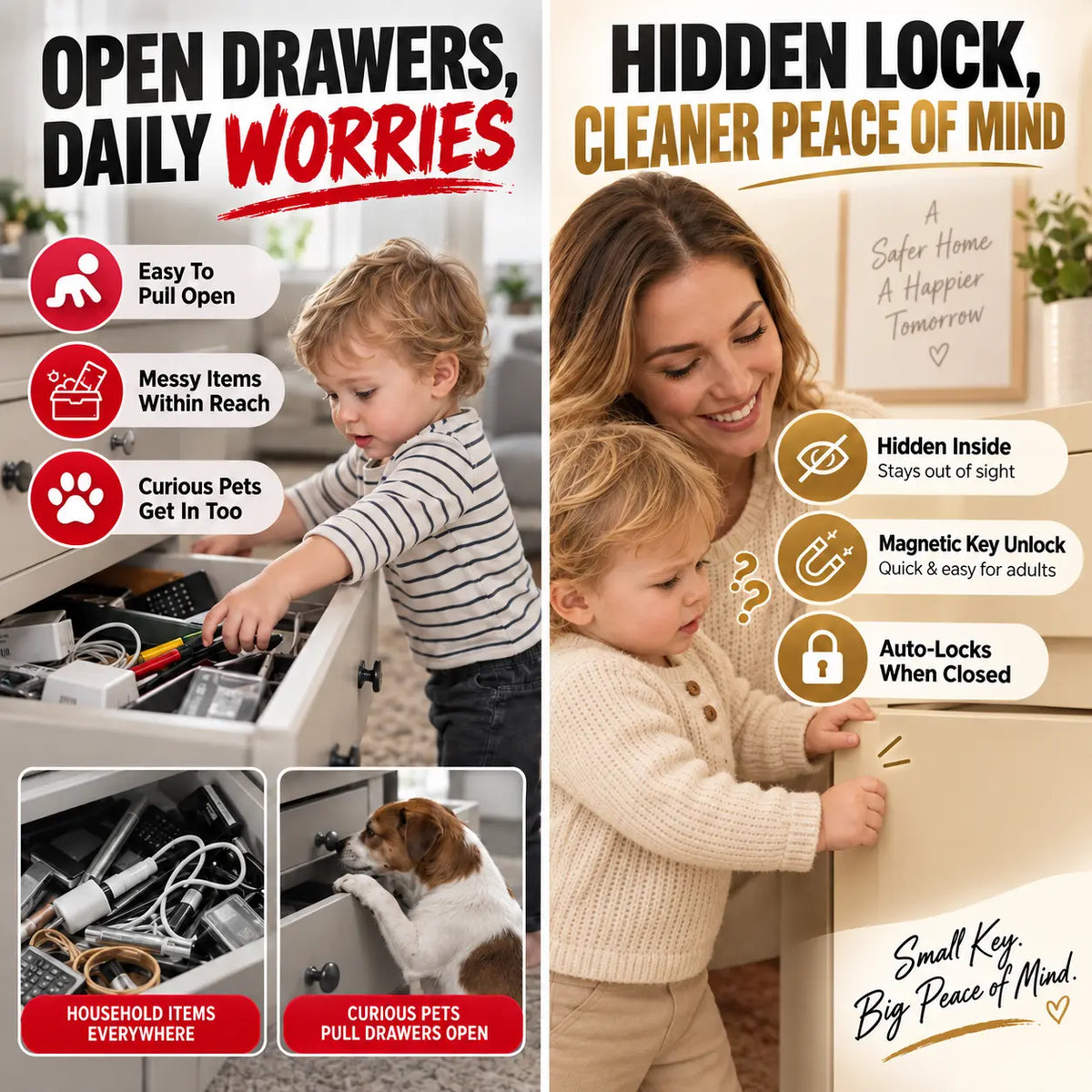 KORAKIO® 🧲🔒 Hidden Magnetic Cabinet Locks