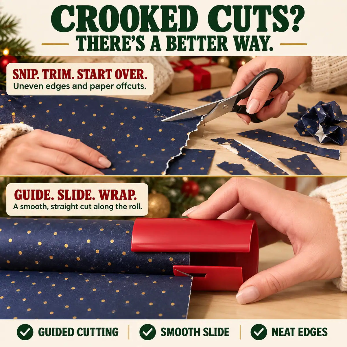 KORAKIO® ✂️🎁🎀 Slide & Wrap Gift Wrap Cutter