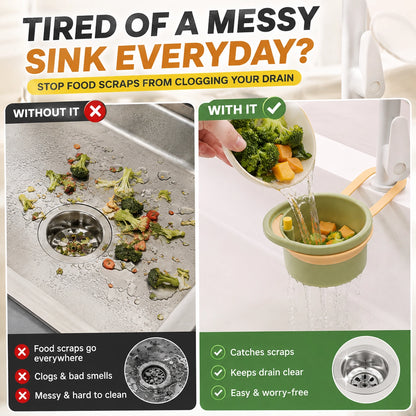 KORAKIO® 🚰🧺 Press-to-Empty Hanging Sink Strainer Basket