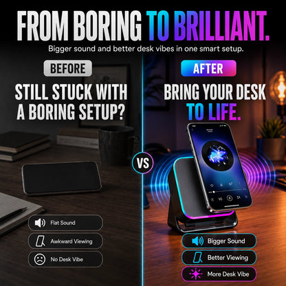 KORAKIO® 🔊📱 5-in-1 Bluetooth Speaker Stand with RGB Mood Light