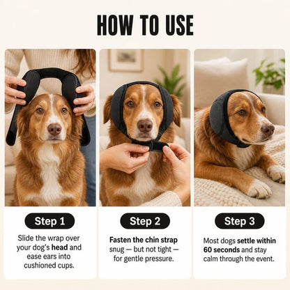 korakio® 🐶Calming Dog Ear Wrap – Helps Reduce Noise Stress During Fireworks & Storms