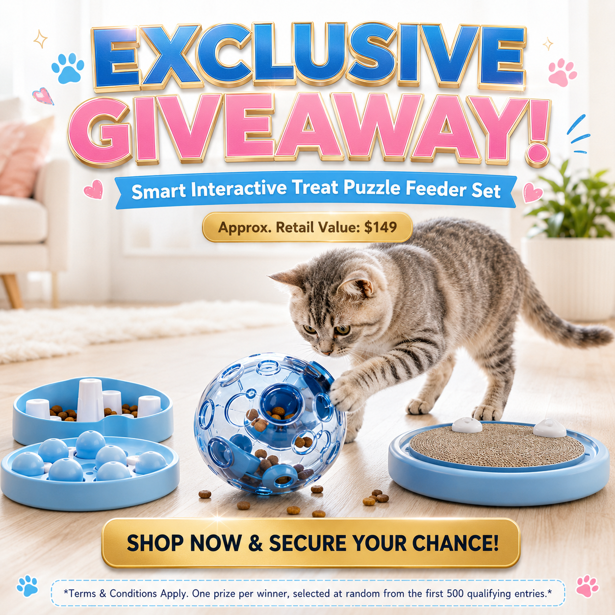 korakio® 😻 Self-Rolling Cat Ball – Keeps Bored Indoor Cats Active & Entertained