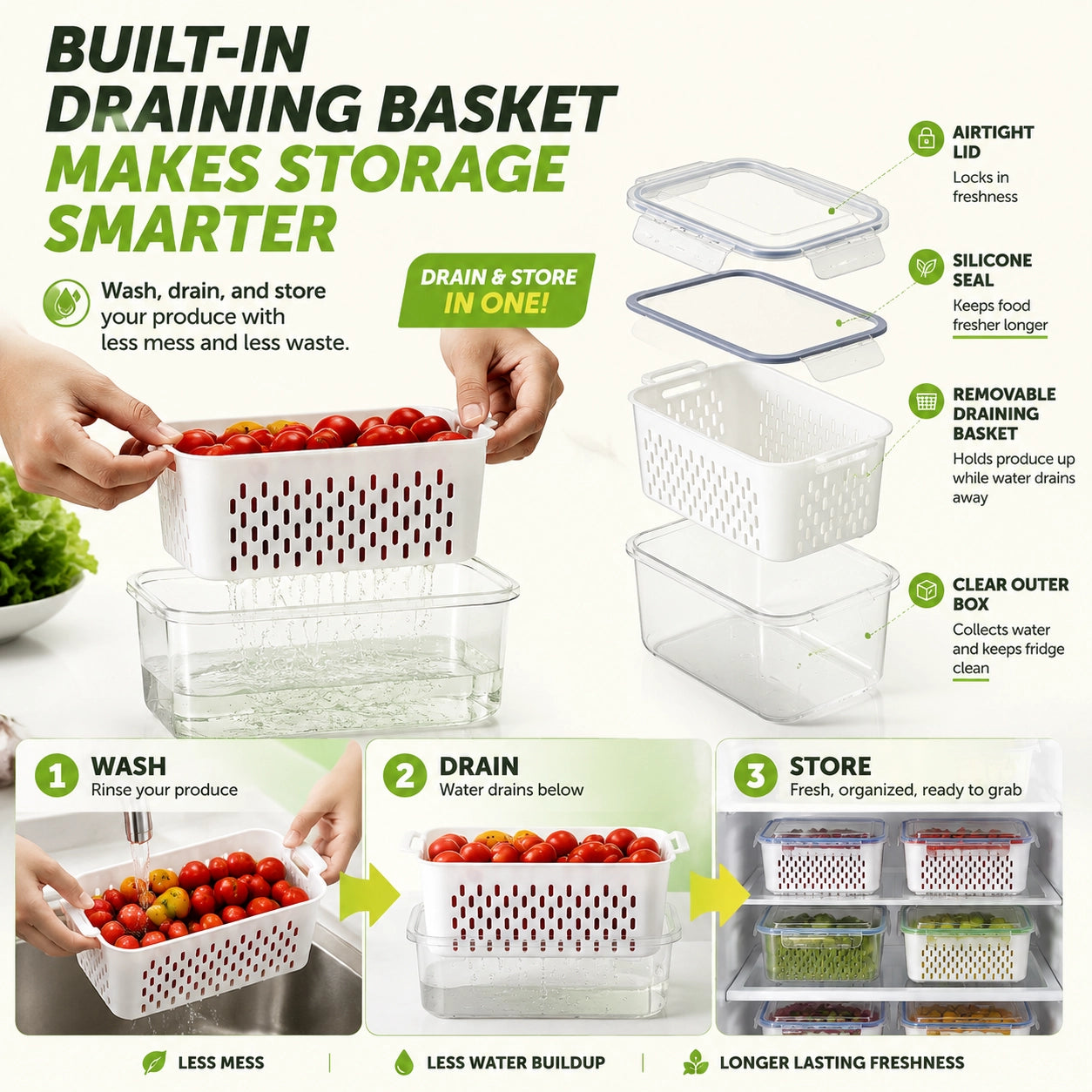 KORAKIO® 🥬🍓 FreshBox 3-in-1 Produce Keeper