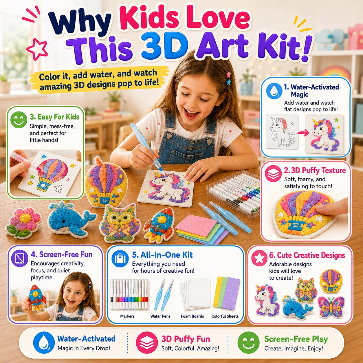 KORAKIO® 🎨✨ Magic 3D Puffy Art Kit