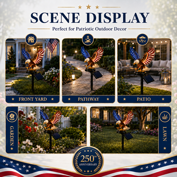 korakio® 🦅Solar Eagle Garden Light – The Patriotic Outdoor Decoration Every American Home Needs