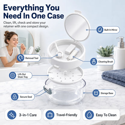 🦷🫧 3-in-1 Retainer Cleaning & Storage Case