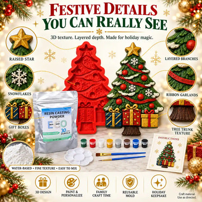 KORAKIO® 🎄🎨 DIY Christmas Tree Casting Kit with Reusable Mold & Paints