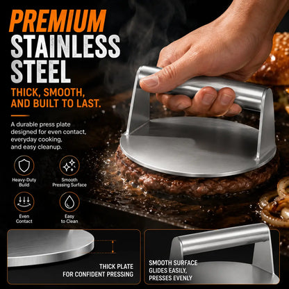 🆙 Stainless Steel Smash Burger Press