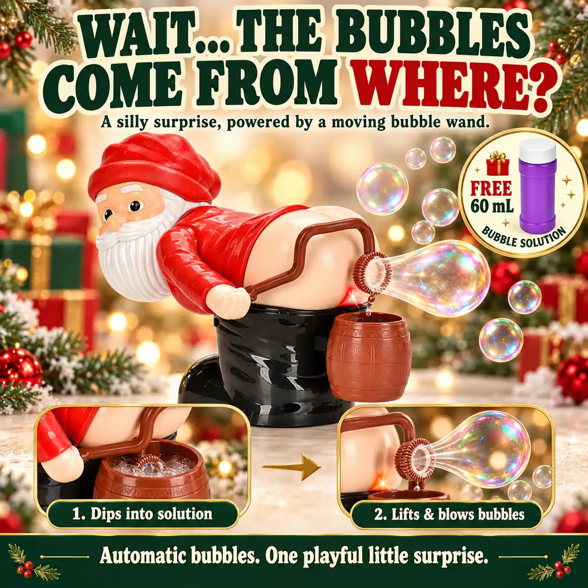 🆙Cheeky Santa & Snowman Bubble Blowers