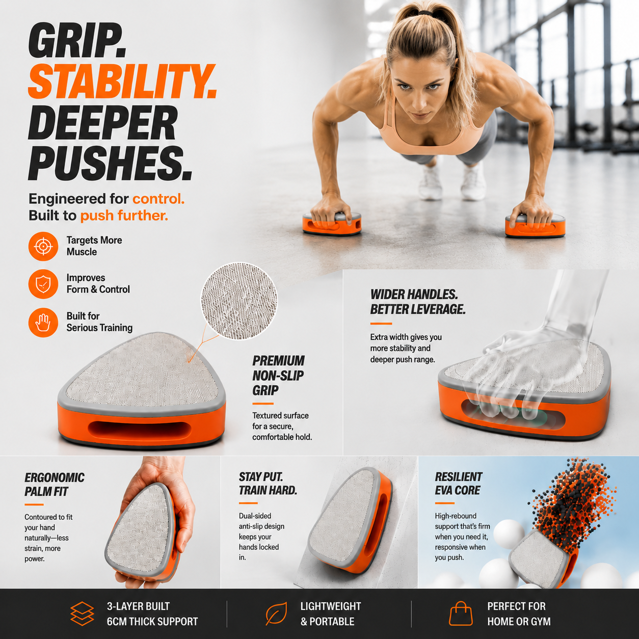 korakio® 💪 Anti-Slip Push-Up Pads