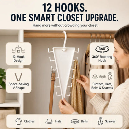 🆙12-Hook Vertical Closet Organizer
