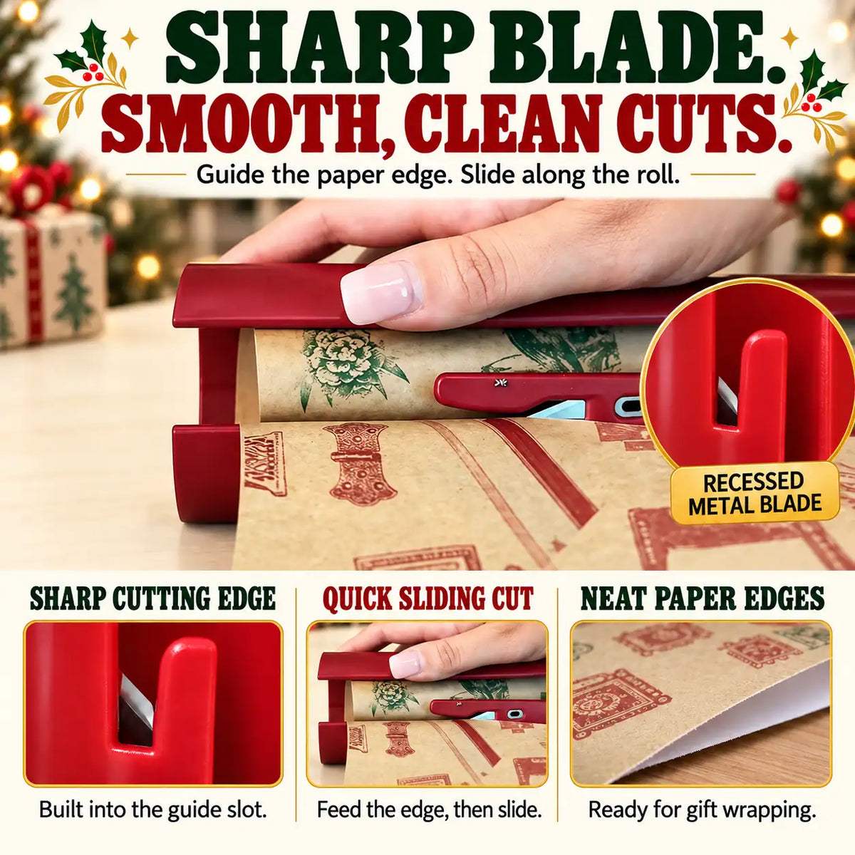 KORAKIO® ✂️🎁🎀 Slide & Wrap Gift Wrap Cutter